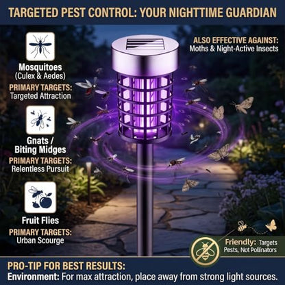 4 Pack Solar Bug Zapper Outdoor Waterproof Mosquito Repellent Outdoor Patio