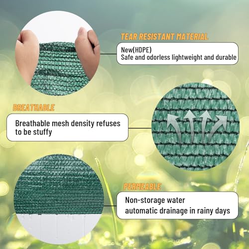 Cool Area Sun Shade Cloth Shade Net for Garden, 70% 8x12ft, Dark Green - color: 70% Shade-Dark Green, size: 8FTx12FT