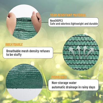 Cool Area Sun Shade Cloth Shade Net for Garden, 70% 8x12ft, Dark Green - color: 70% Shade-Dark Green, size: 8FTx12FT