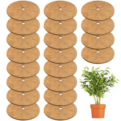 Legigo 20 Pack Coconut Fiber Mulch Ring Tree Plant Protector Mat, 11.8 Inch - color: 20 Pack, size: 11.8 Inch