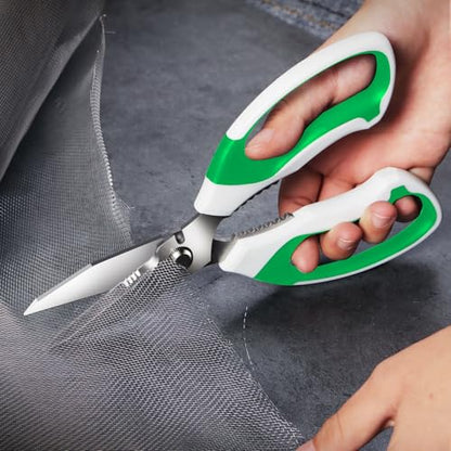 BoFuYuan Utility Scissors All Purpose heavy duty 8-Inch Green - color: Green
