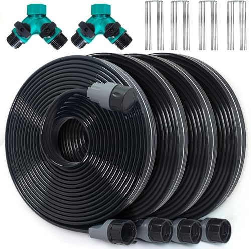 Sprinkler Hose with Holes 100 Ft (25ft 4pack) for Garden Watering - size: 100 ft (25ftx4pack)