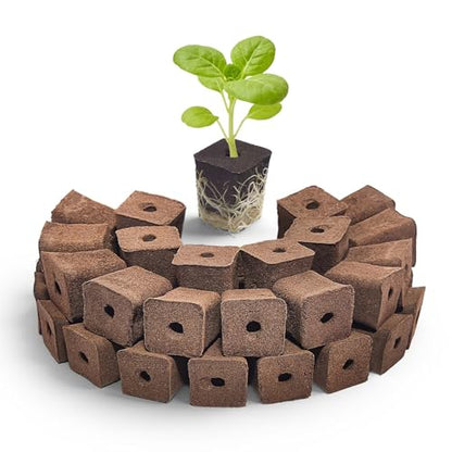 50 Pack Grow Sponges Square Sponge Replacement Part Seedling Starter Sponges for Hydroponic Indoor Garden System Cuttage Rooting Germination Kits