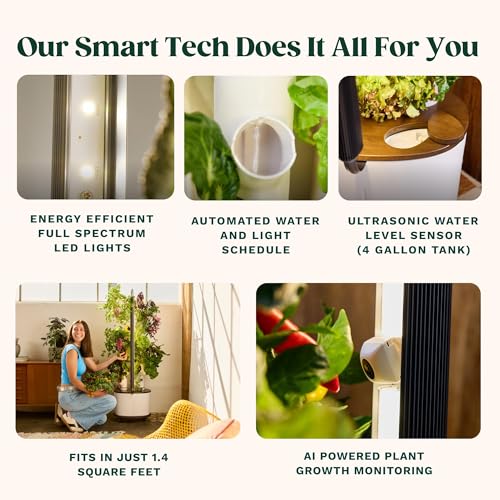 Gardyn Studio 2 Hydroponics Growing System - 16 Plants, Smart Tower