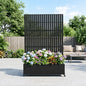 Pia Ricco Planter Box with Trellis, Privacy Planter for Climbing Plants - color: Black-parallel Lines, size: Large