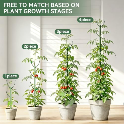 15Pack Adjustable Plant Support Pole,Garden Stakes for Climing Stackable (15)