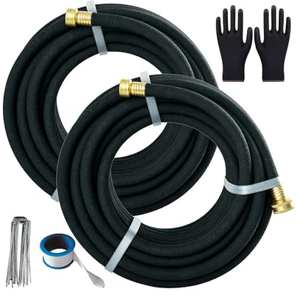 AMRITA 1/2"Soaker Hose KIT, 25ft 2Pack Garden Drip Hoses Brass Couplings - color: 1/2"×(25FT)×(2PCS)