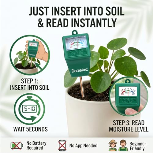 2-Pack Soil Moisture Meter for Plants, Easy-to-Read Plant Water Meter