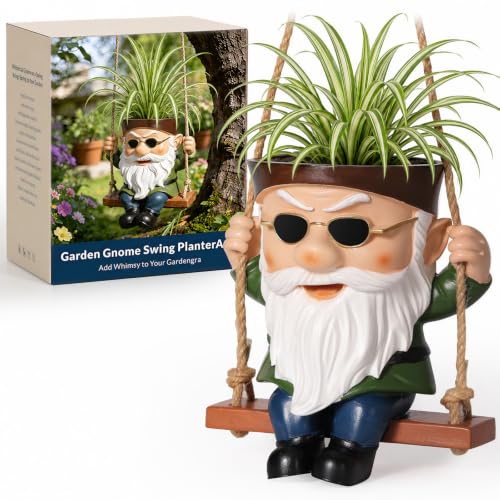 INNOLITES Gnome Plant Pot, Unique Hanging Flower Pot for Indoor Outdoor