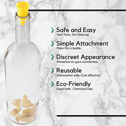 Fruit Fly Bottle Top Trap – Reusable Non-Toxic Indoor/Outdoor Catcher (Yellow, 2 pcs)