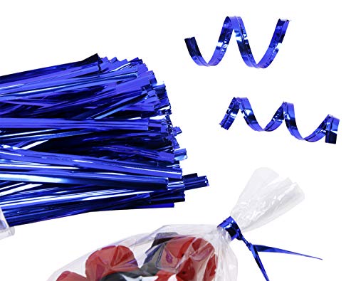 Mini Skater 800pcs 4" Metallic Twist Ties (Blue) - color: Blue