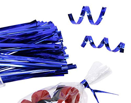 Mini Skater 800pcs 4" Metallic Twist Ties (Blue) - color: Blue
