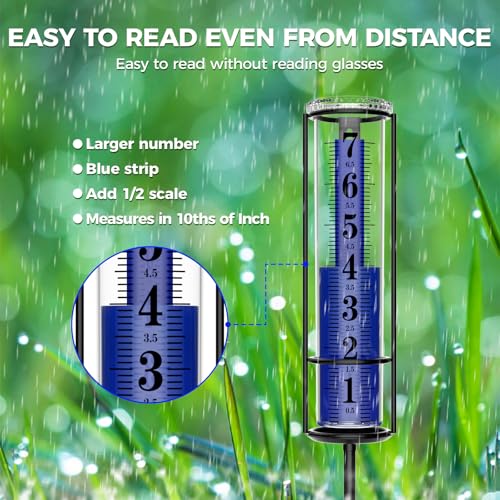 Upgraded Rain Gauge Outdoor, Really Freeze Proof, Easy Reading