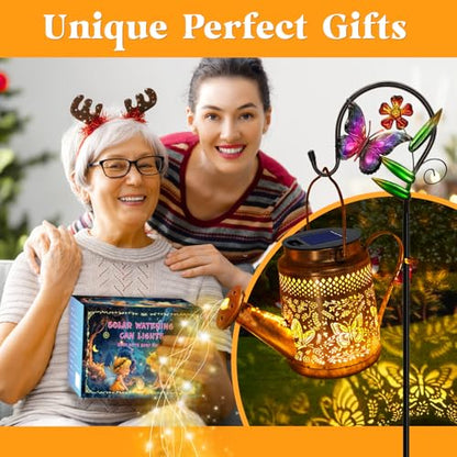 Solar Watering Can Lights, Butterfly Hanging Lantern Solar Lights Outdoor - style: Butterfly