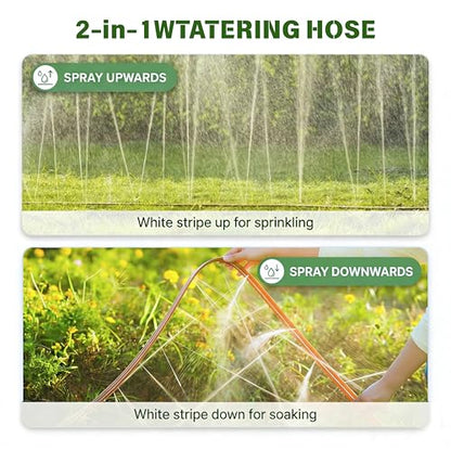 Sprinkler Hose with Holes 15FT, Flat Sprinkler Soaker Hose for Watering - color: Brown, size: 15FT