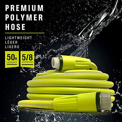 It's Light Polymer Garden Hose 5/8 in. X 50ft., Ultralight, Drinking Water Safe, Heavy Duty, Anti Kink structure, UV tested