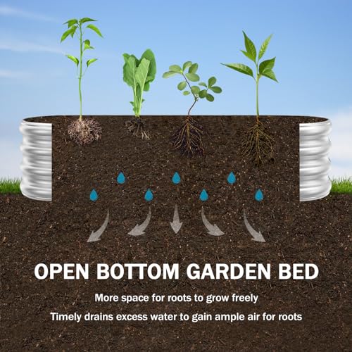 RAYKEEP 2 Pack 8x4x1ft Galvanized Raised Garden Bed, Silver - color: 2pcs, size: 8x2x1ft(2pcs)