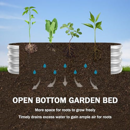 RAYKEEP 2 Pack 8x4x1ft Galvanized Raised Garden Bed, Silver - color: 2pcs, size: 8x2x1ft(2pcs)