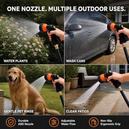 Garden Hose Nozzle,8 Spray Patterns,Trigger Lock,Flow Control