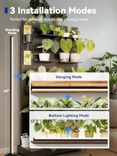 GLOWRIUM Vertical Grow Light for Indoor Plants, 60in LED Standing Lamp - size: 60 IN