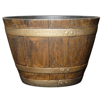 15" Jameson Barrel with Drainage in Distressed Oak