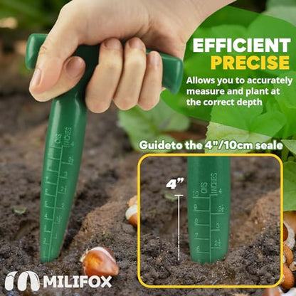 Seed Planter Tool, T-Handle Seed Dibber, Green, 2 Pack - color: Green, 2-Pack