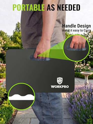 WORKPRO Extra Thick Kneeling Pad, 17.5 x 11 x 1.5 in, Black - color: Black, size: 1 Pack