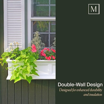 Mayne Fairfield 60in Self-Watering Rectangular Window Box Planter, Gray - color: Graphite Grey, size: 60in