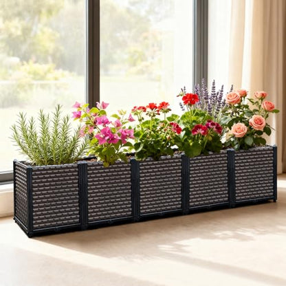 Large Planters for Outdoor Plants 20" Tall Planter Box, 78.7"L x 15.7"W - size: 78.7"(l) X 15.7"(w) X 19.7"(h)