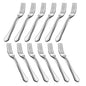 LIANYU Salad Forks Set of 12, 6.7 Inches Stainless Steel Appetizer Dessert Forks Silverware, Scalloped Edge, Dishwasher Safe