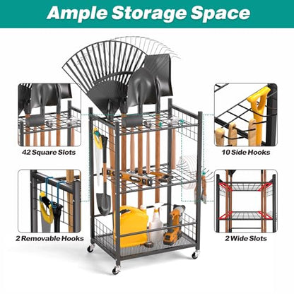 EVERHANGER Garden Tool Organizer, Garage Tool Storage Organization - size: Medium