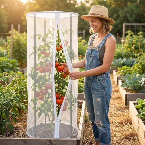 2PCS Round Strawberry and Tomato Trellis Garden Bird Netting
