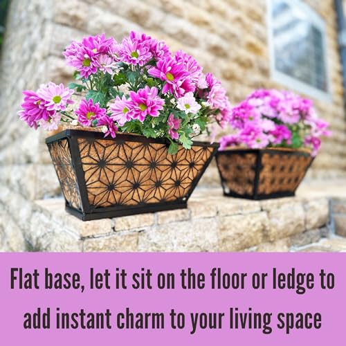 LaLaGreen Black Wall Planter (12 in, 4 Pack) Window Flower Box Holder - size: 12" (30cm) x 4 pack
