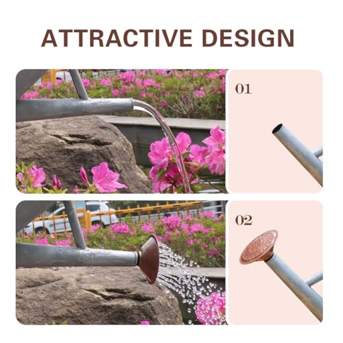 Metal Watering Can 1 Gallon for Outdoor Garden Plants, Zinc - color: Zinc