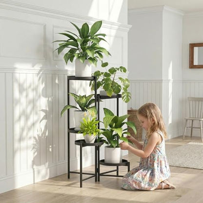 5 Tier Tall Metal Plant Stand, Duty Tiered Flower Shelf for Patio Garden - size: 5 Tier