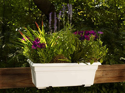 Root & Vessel 16192, White, Countryside Flower Box Planter, 18-Inch - color: White, size: 18 Inch