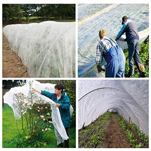 Plant Covers Freeze Protection 10 Ft x 33 Ft 1.1oz Frost Cloth Plant Freeze Protection, Floating Row Cover Frost Blanket for Outdoor Plants Winter Garden Covers for Vegetables