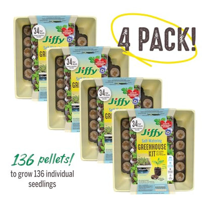 Jiffy Seed Starter Tray Kit, Self-Watering, Seedling Tray, 4 Pack - size: 4 Pack