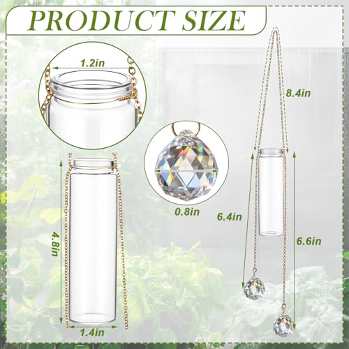 Hushee 6 Pcs Hanging Propagation Stations with Crystal Suncatcher