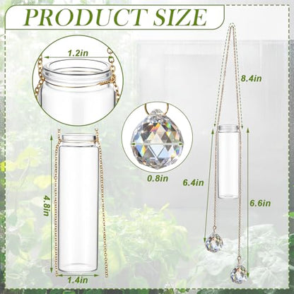 Hushee 6 Pcs Hanging Propagation Stations with Crystal Suncatcher