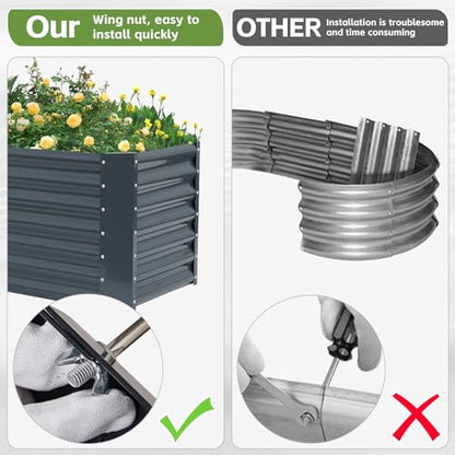 Raised Garden Bed, 6x2x1.86ft, Grey - color: Gray, size: 6×2×2FT(1pcs)