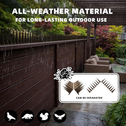 Bird Spikes, 40 Pack, 55.9 FT Total Coverage, Outdoor Bird Deterrent - color: Brown, size: 40 pack