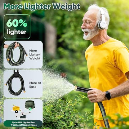 Toolasin Garden Hose 50FT, Lightweight Water Hose with 3/4" - color: Green