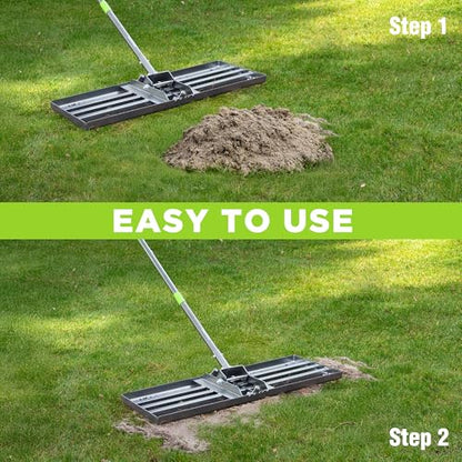 WORKPRO Lawn Leveling Rake, 30"x10" Rake with 6FT Adjustable Handle - size: 30''x10''-6FT