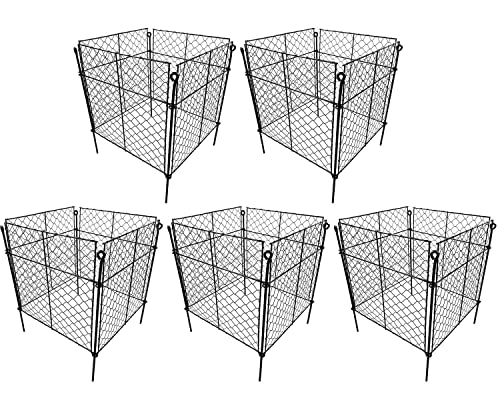Plant Protectors from Animals, 5 Pack Metal Plant Cage 13.8"x13.8"x12" - size: （13.8"L x 13.8"W x 12"H）5 Packs