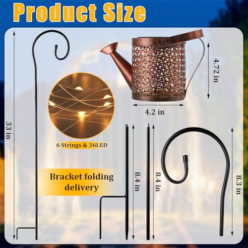Honoson Solar Watering Can with LED Garden Stake Lights, Classic Style - style: Classic Style