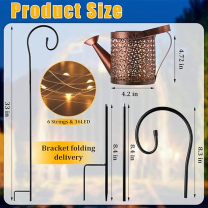 Honoson Solar Watering Can with LED Garden Stake Lights, Classic Style - style: Classic Style