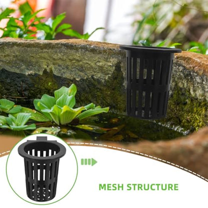 6 Pack Aquarium Plant Holder Wall Mounted Hydroponic Basket for Fish Tank Aquatic Plants Pond Plants Vertical Gardening Plastic Mesh Net Pot 3.93 X 3.54 X 2.36 in
