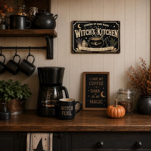 Halloween Metal Art Sign Witch's Kitchen Cauldron Cooking Decor - color: 10A