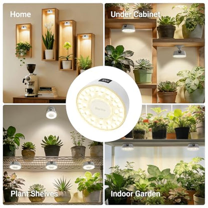 Barrina OG03C Rechargeable Puck Grow Light, 5200mAh, 4000K, 1 Pack, White - color: White, size: 1 Pack